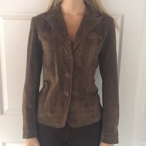 Beautiful Alfani Olive Green/Brn Soft Suede Jacket